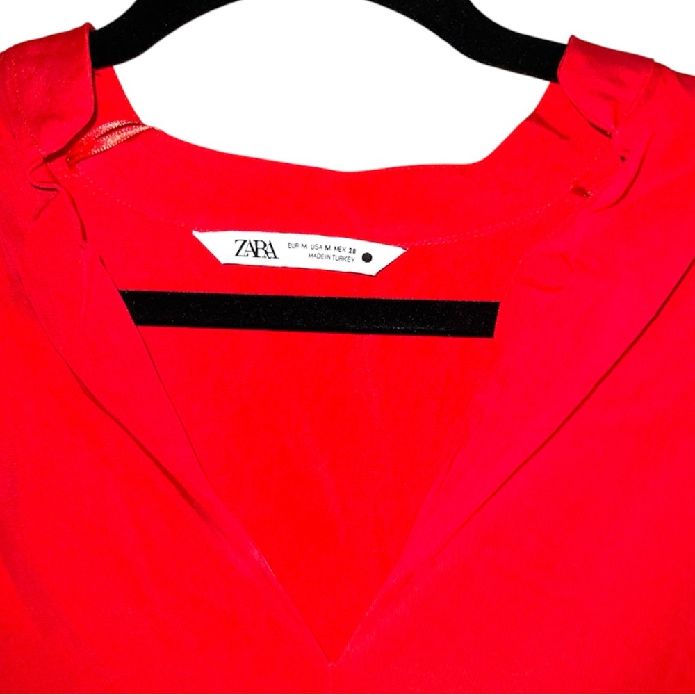 𝐙𝐀𝐑𝐀 | RED LONG SLEEVE TOP - Picture 3 of 10